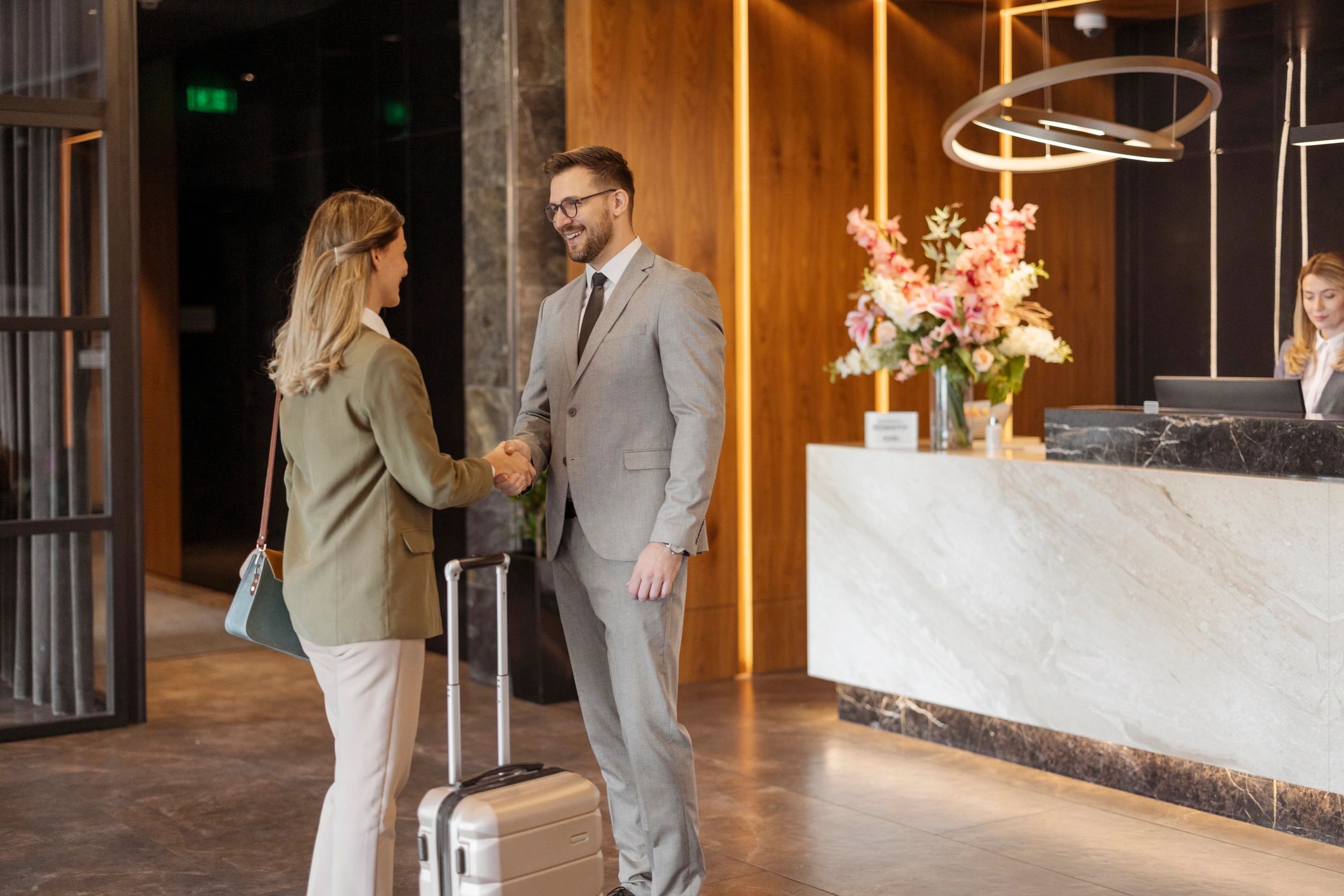Casago Middle Tennessee hospitality team welcoming guests at a luxury vacation rental near Nashville